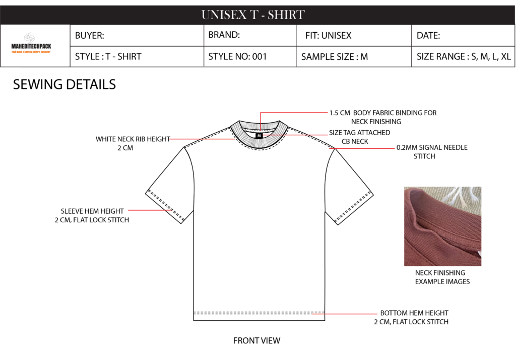t shirt tech pack